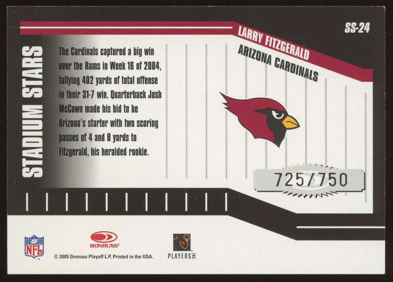Load image into Gallery viewer, 2005 Donruss Classics Stadium Stars Goal Line Larry Fitzgerald #SS-24 Arizona Cardinals /750  Image 2

