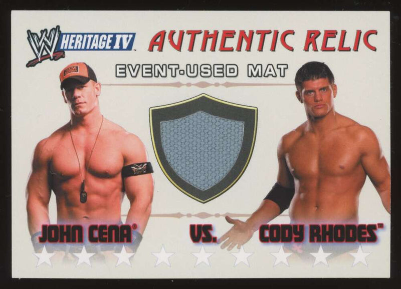 Load image into Gallery viewer, 2008 Topps Heritage IV WWE Mat Relics John Cena vs. Cody Rhodes  Image 1
