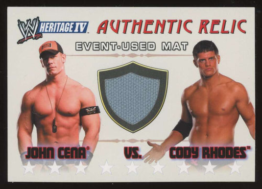 2008 Topps Heritage IV WWE Mat Relics John Cena vs. Cody Rhodes  Image 1