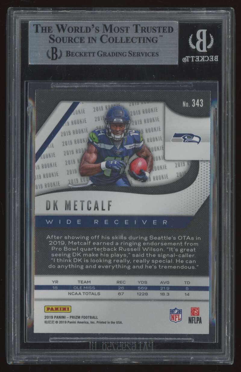 Load image into Gallery viewer, 2019 Panini Prizm DK Metcalf #343 Seattle Seahawks Rookie RC BGS 9 Image 2
