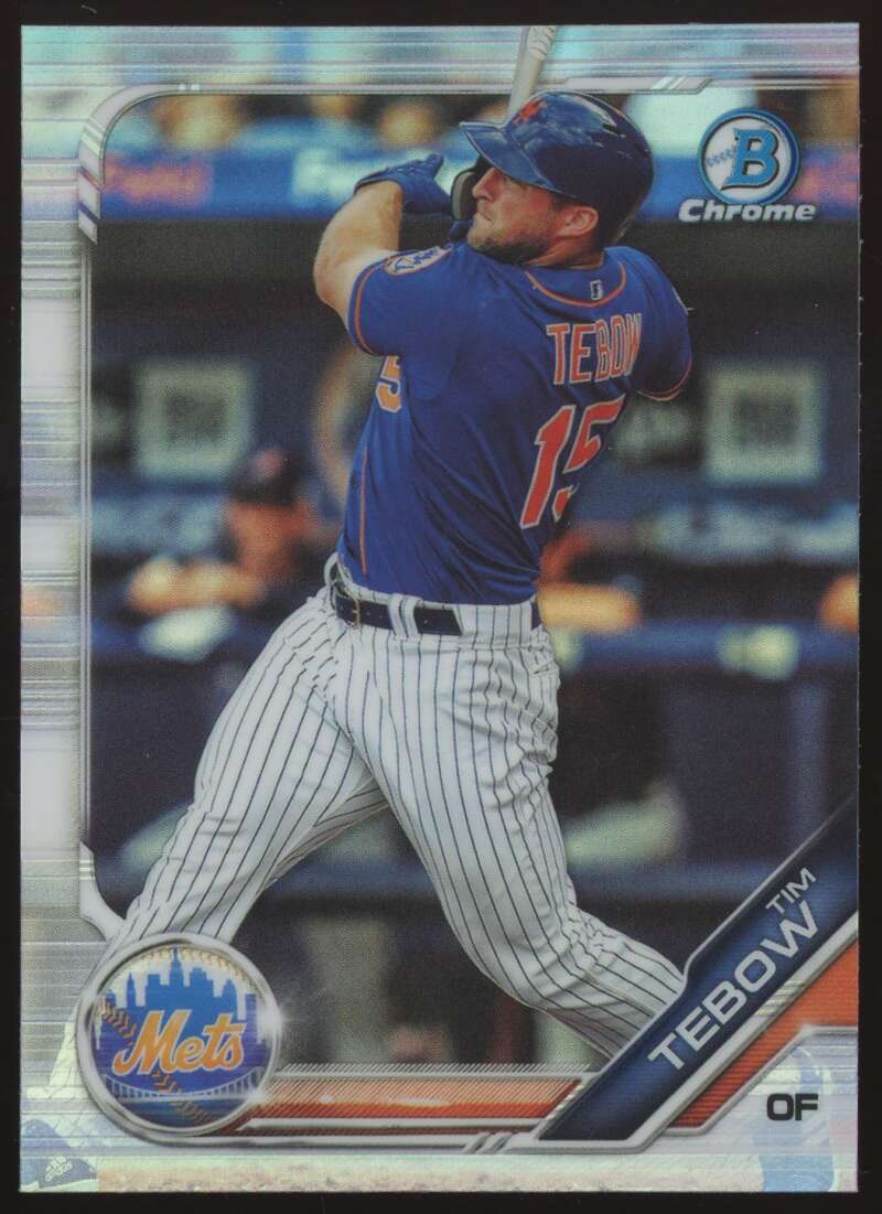 Load image into Gallery viewer, 2019 Bowman Draft Chrome Refractor Tim Tebow #BDC-92 New York Mets Rookie RC Image 1
