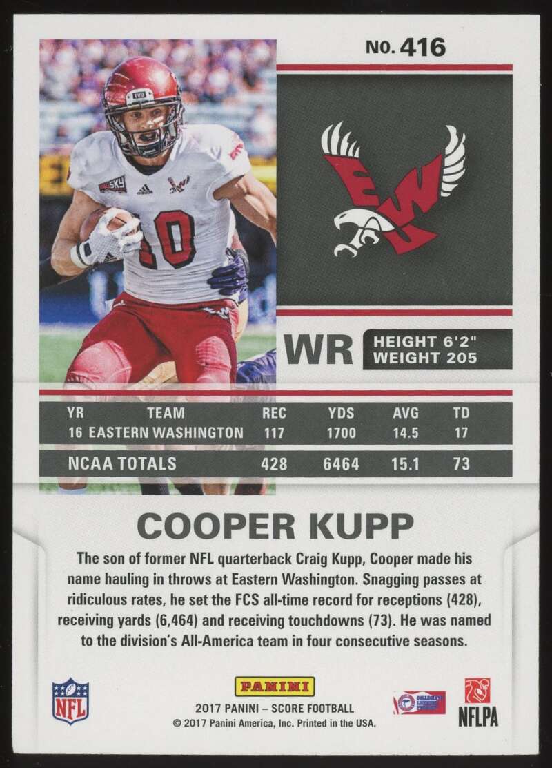 Load image into Gallery viewer, 2017 Panini Score Cooper Kupp #416 Los Angeles Rams Rookie RC  Image 2
