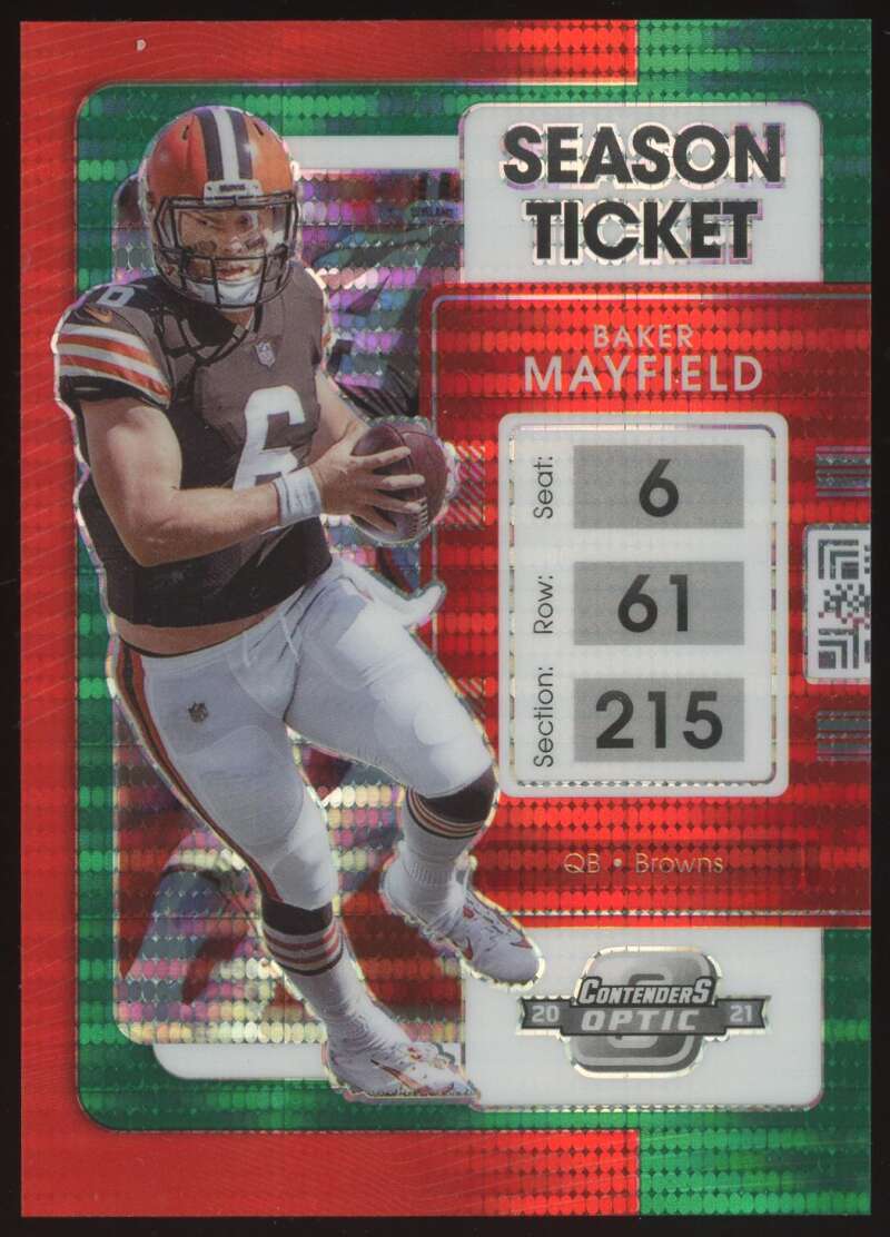 Load image into Gallery viewer, 2021 Panini Contenders Optic Green Pulsar Prizm Baker Mayfield #9 Cleveland Browns /30  Image 1
