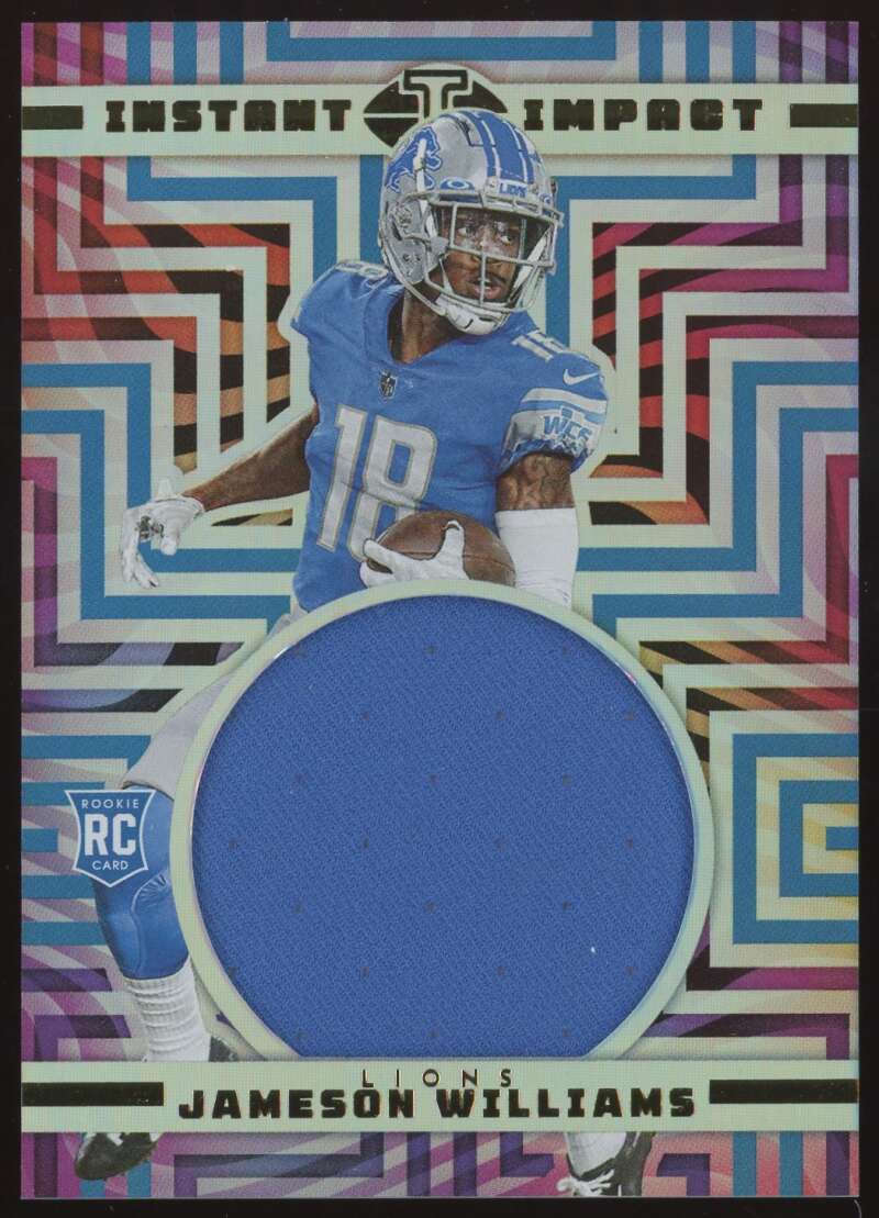 Load image into Gallery viewer, 2022 Panini Illusions Instant Impact Jameson Williams #II-JW Detroit Lions Rookie RC Patch Image 1
