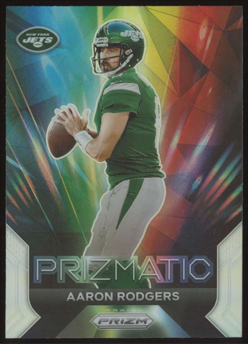 Load image into Gallery viewer, 2023 Panini Prizm Prizmatic Silver Prizm Aaron Rodgers #8 New York Jets  Image 1
