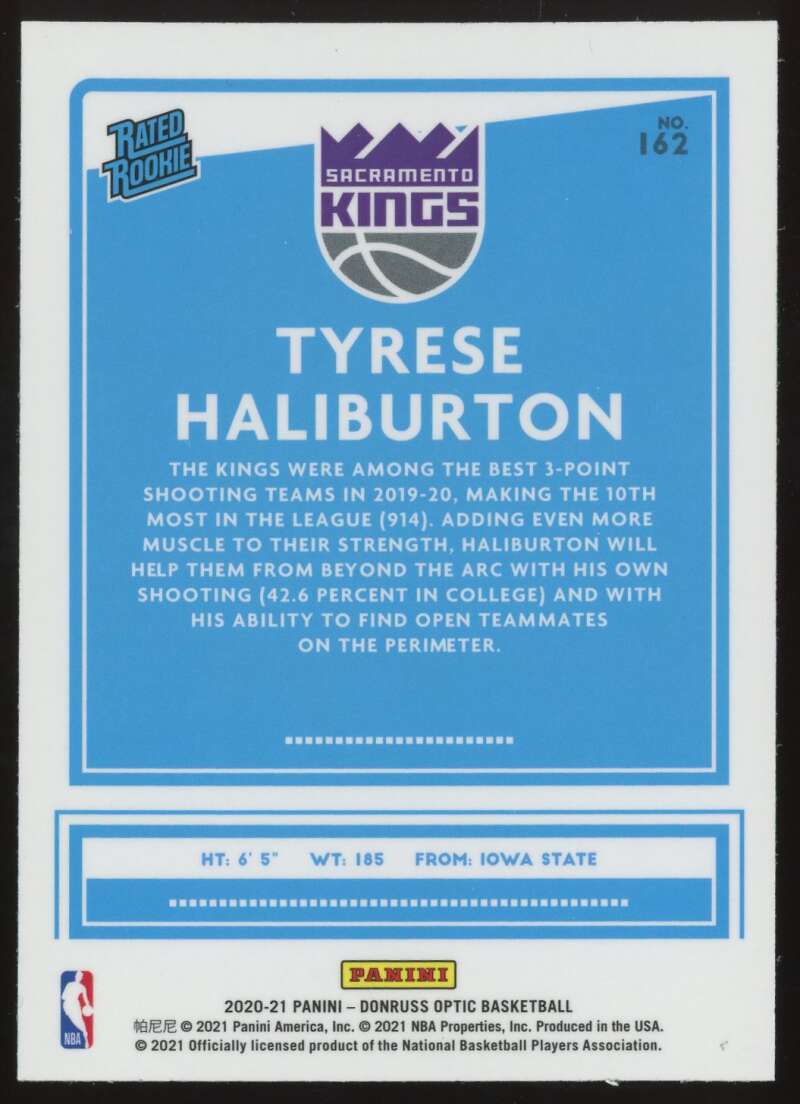Load image into Gallery viewer, 2020-21 Donruss Optic Tyrese Haliburton #162 Sacramento Kings Rookie RC  Image 2

