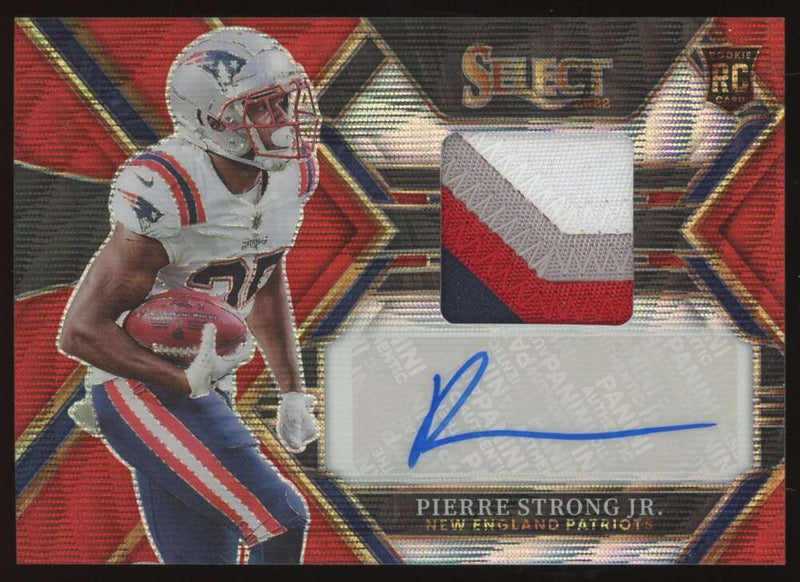 Load image into Gallery viewer, 2022 Panini Select Red Wave Rookie Patch Auto Pierre Strong #RSM-PS New England Patriots RC RPA Image 1
