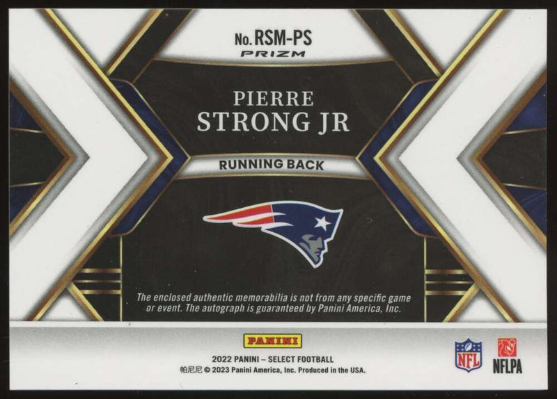 Load image into Gallery viewer, 2022 Panini Select Red Wave Rookie Patch Auto Pierre Strong #RSM-PS New England Patriots RC RPA Image 2
