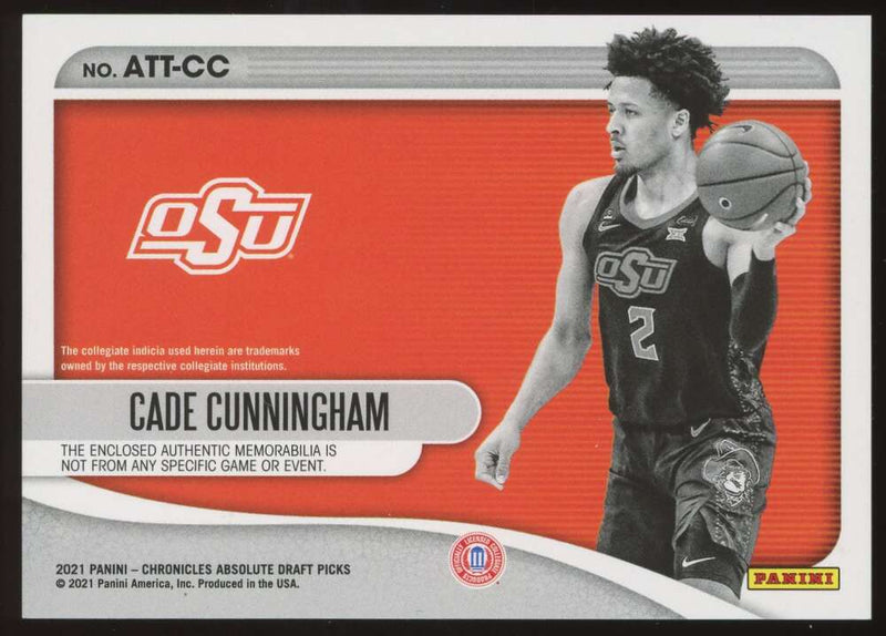 Load image into Gallery viewer, 2021-22 Panini Absolute Tools of the Trade Cade Cunningham #ATT-CC Detroit Pistons Rookie RC Patch  Image 2
