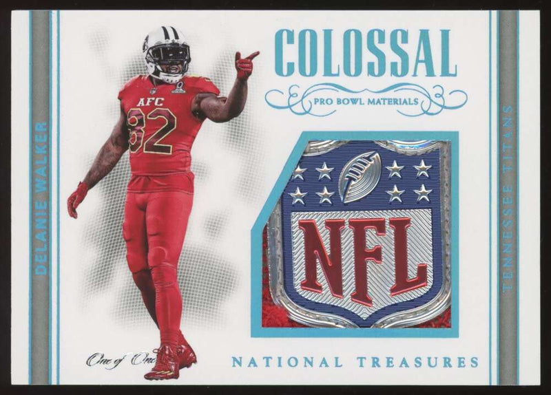 Load image into Gallery viewer, 2017 Panini National Treasures Colossal Pro Bowl NFL Shield 1/1 Delanie Walker #15 Tennessee Titans Patch /1  Image 1
