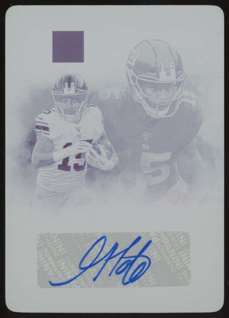 Load image into Gallery viewer, 2020 Panini Impeccable Indelible Ink Printing Plate Black 1/1 Golden Tate #II-GT New York Giants Auto /1  Image 1
