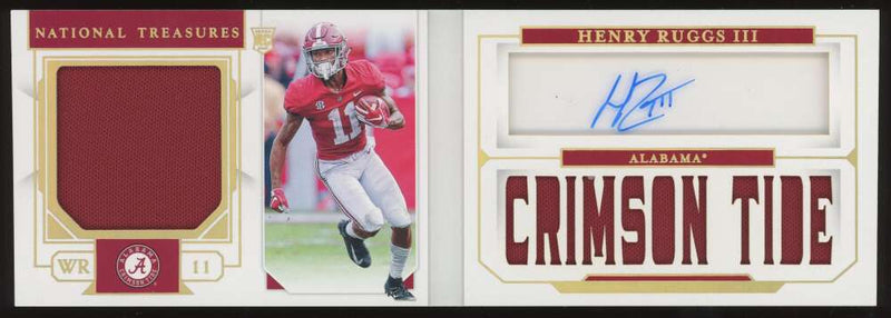 Load image into Gallery viewer, 2020 Panini National Treasures Gold Rookie Patch Auto Booklet Henry Ruggs #8 Alabama RC RPA /30 Image 1
