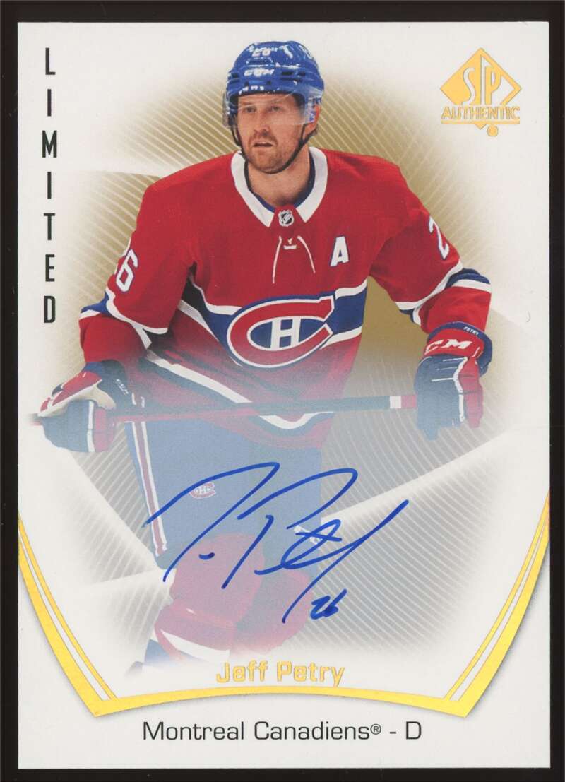 Load image into Gallery viewer, 2021-22 SP Authentic Limited Autograph Jeff Petry #47 Montreal Canadiens Auto  Image 1
