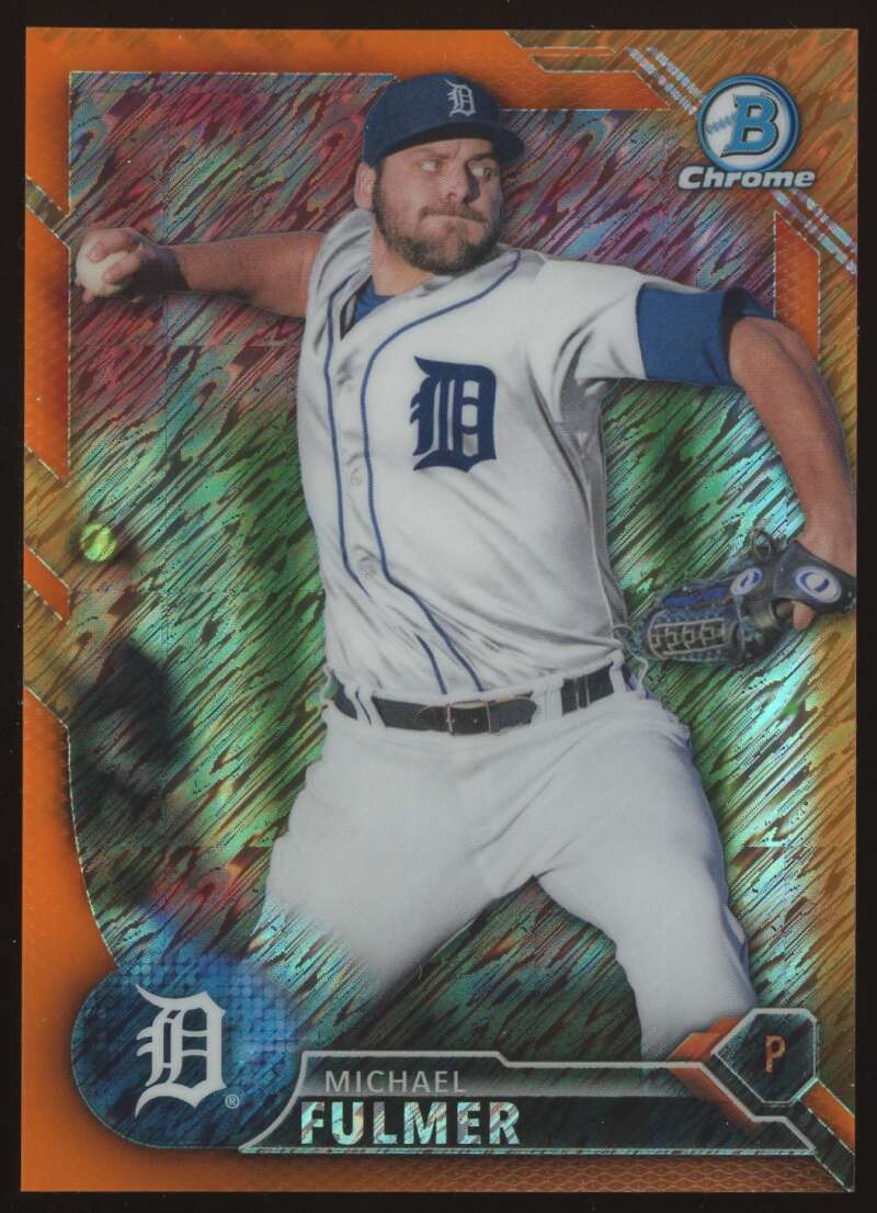 Load image into Gallery viewer, 2016 Bowman Chrome Orange Shimmer Refractor Michael Fulmer #BCP91 Detroit Tigers /25  Image 1

