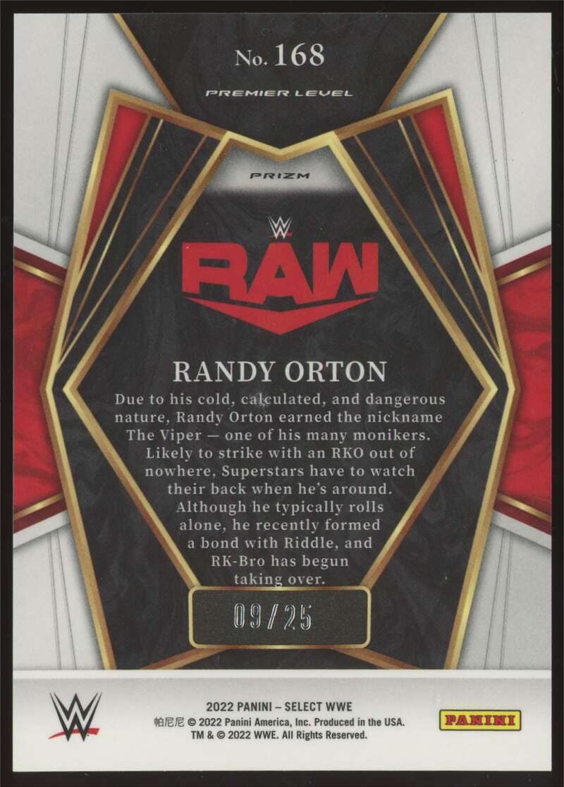 Load image into Gallery viewer, 2022 Panini Select WWE Tie Dye Prizm Randy Orton #168 Raw Smackdown SP SSP /25  Image 2

