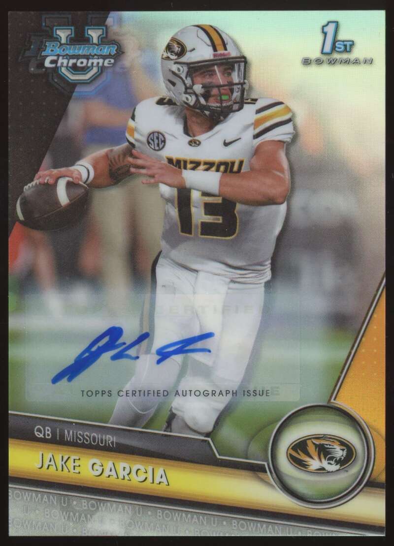 Load image into Gallery viewer, 2023 Bowman University Chrome Refractor Auto Jake Garcia #99 Missouri Rookie RC /499  Image 1
