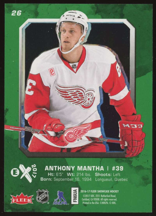 2016-17 Upper Deck Fleer Showcase EX-2017 Anthony Mantha 