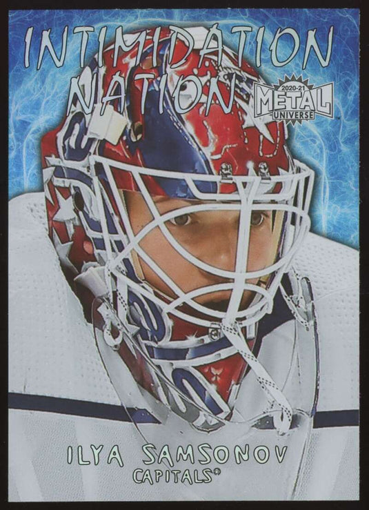 2020-21 Skybox Metal Universe Intimidation Nation Ilya Samsonov 