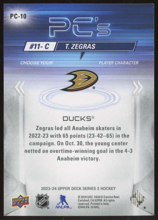 2023-24 Upper Deck PC's Trevor Zegras 