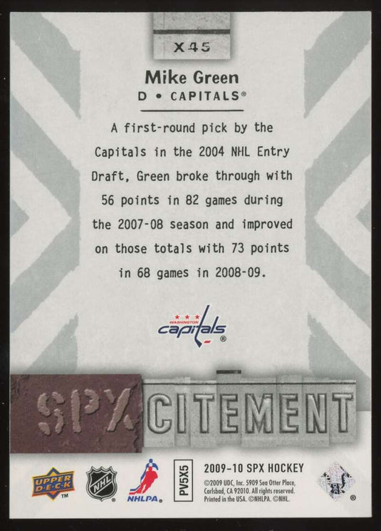 2009-10 SPx SPXcitement Mike Green 