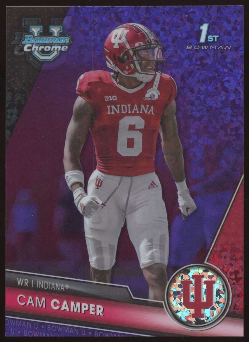 Load image into Gallery viewer, 2023 Bowman Chrome Purple Mini Diamond Refractor Cam Camper #21 Indiana Rookie RC /399  Image 1
