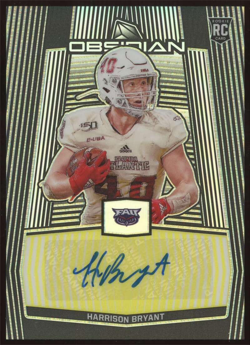 Load image into Gallery viewer, 2020 Panini Obsidian Draft Electric Etch Yellow Auto Harrison Bryant #68 Florida Atlantic Rookie RC /10  Image 1
