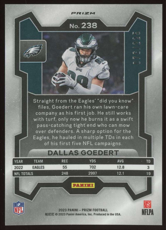 2023 Panini Prizm Purple Ice Prizm Dallas Goedert