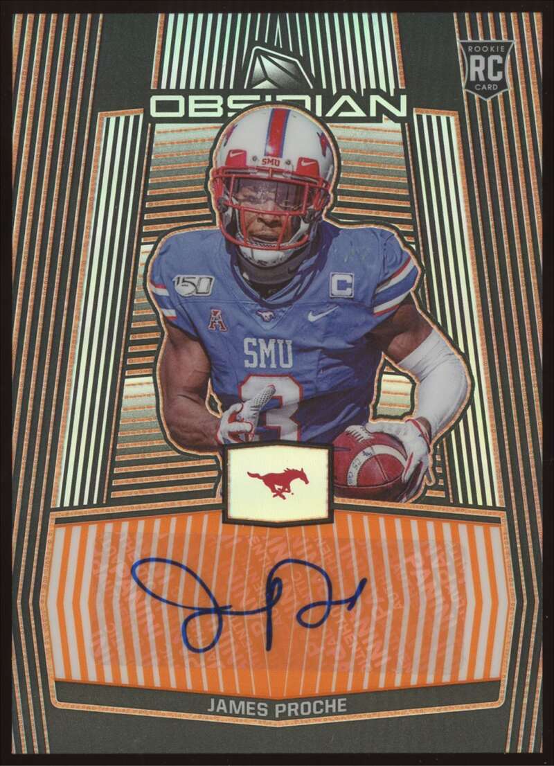 Load image into Gallery viewer, 2020 Panini Obsidian Draft Electric Etch Orange Auto James Proche #86 SMU Rookie RC /25  Image 1
