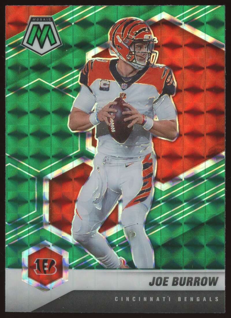 Load image into Gallery viewer, 2021 Panini Mosaic Green Mosaic Prizm Joe Burrow #47 Cincinnati Bengals  Image 1
