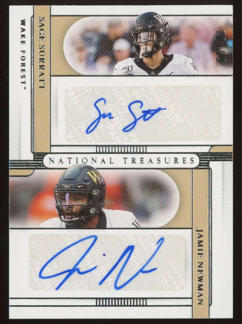 Load image into Gallery viewer, 2021 Panini National Treasures Dual Signatures Auto Sage Surratt Jamie Newman #DS-WF Wake Forest /99  Image 1
