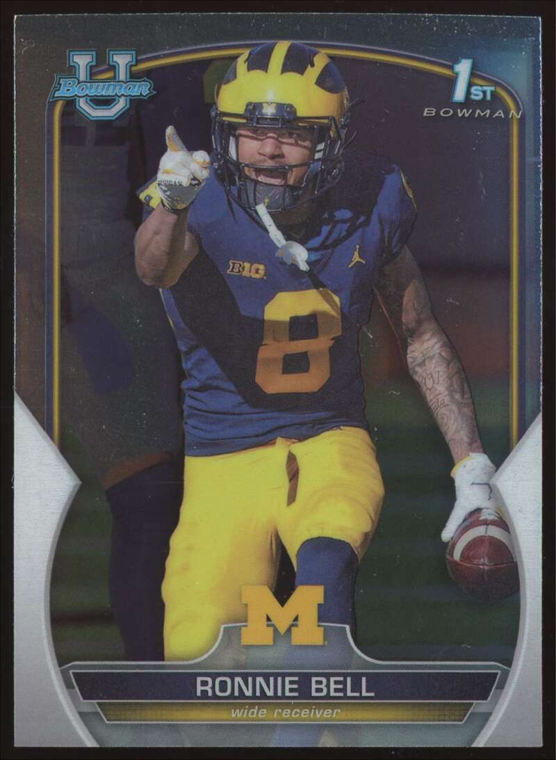 Load image into Gallery viewer, 2022 Bowman Chrome University Ronnie Bell #22 Michigan Wolverines Rookie RC Image 1
