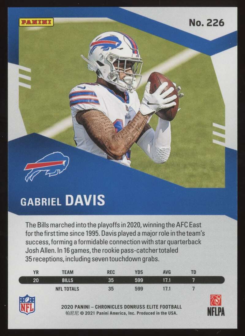 Load image into Gallery viewer, 2020 Panini Chronicles Elite Update Red Gabriel Davis #226 Buffalo Bills Rookie RC /399  Image 2
