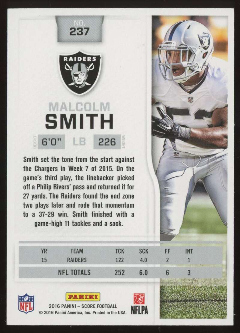 Load image into Gallery viewer, 2016 Score Red Zone Malcolm Smith #237 Oakland Raiders SP SSP /35  Image 2
