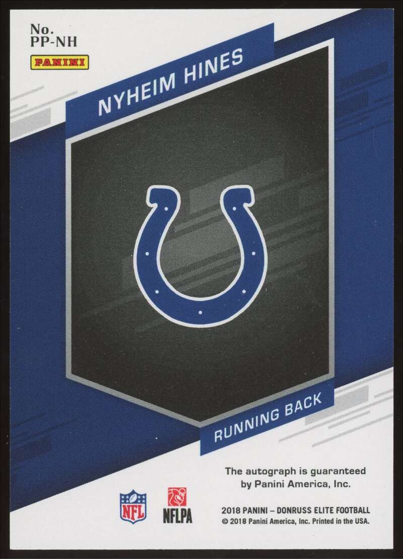 Load image into Gallery viewer, 2018 Donruss Elite Pen Pals Nyheim Hines #PP-NH Indianapolis Colts Auto  Image 2
