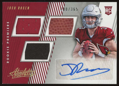 2018 Panini Absolute Rookie Patch Auto Josh Rosen 