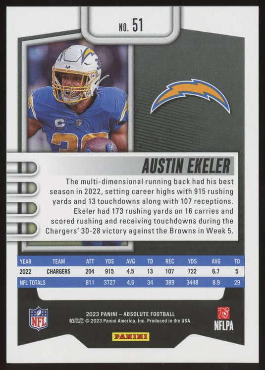 2023 Panini Absolute Spectrum Blue Austin Ekeler 