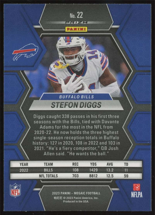 2023 Panini Mosaic Silver Mosaic Prizm Stefon Diggs 