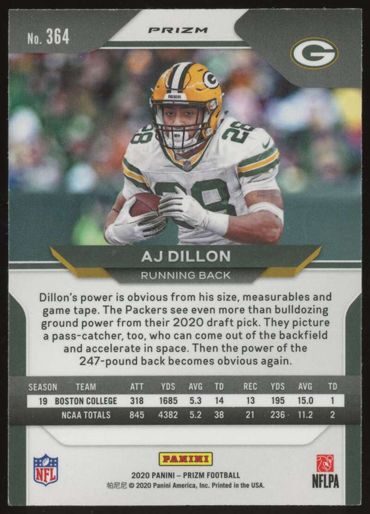 2020 Panini Prizm Red White Blue Prizm AJ Dillon 