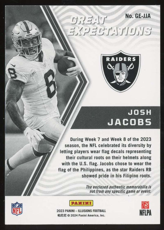 2023 Panini Illusions Great Expectations Josh Jacobs 