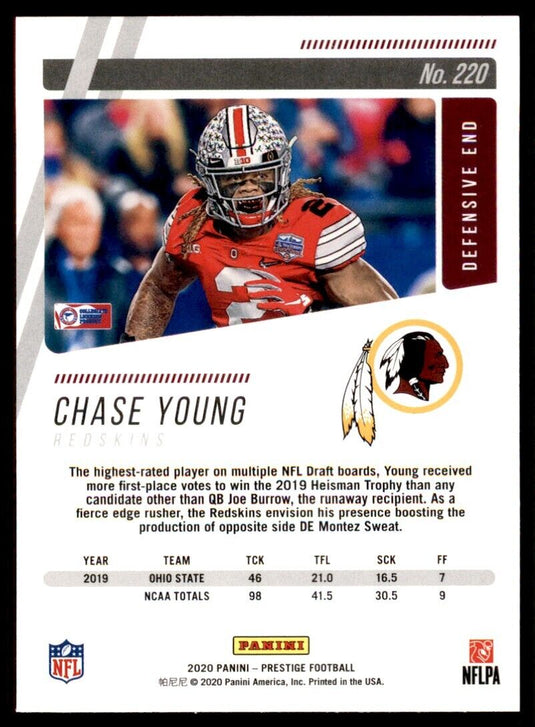 2020 Panini Prestige Xtra Points Green Chase Young 