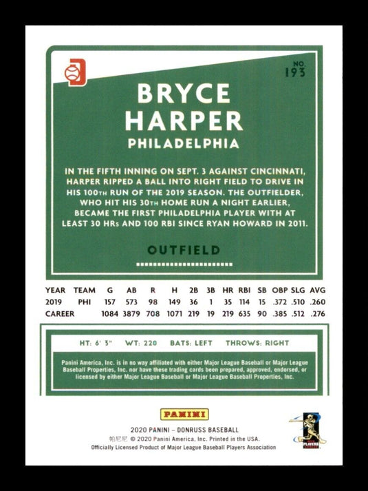 2020 Donruss Bryce Harper 