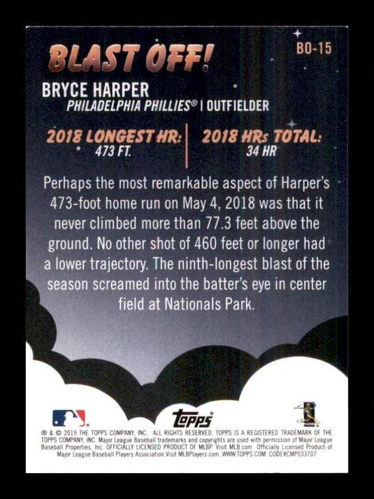 2019 Topps Big League Blast Off Bryce Harper 