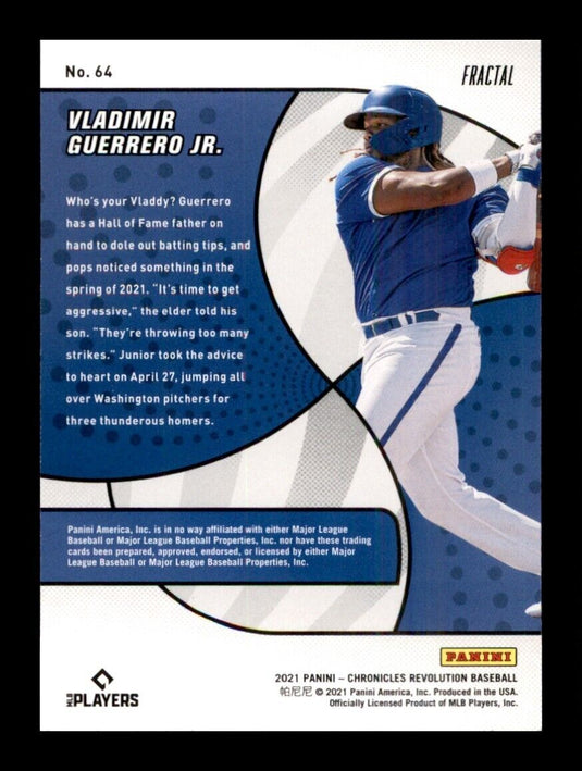 2021 Panini Chronicles Revolution Fractal Vladimir Guerrero Jr. 