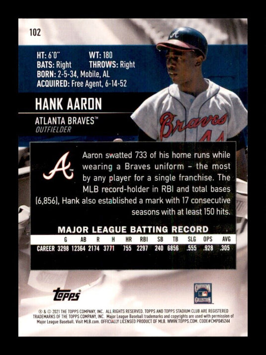 2021 Topps Stadium Club Hank Aaron 