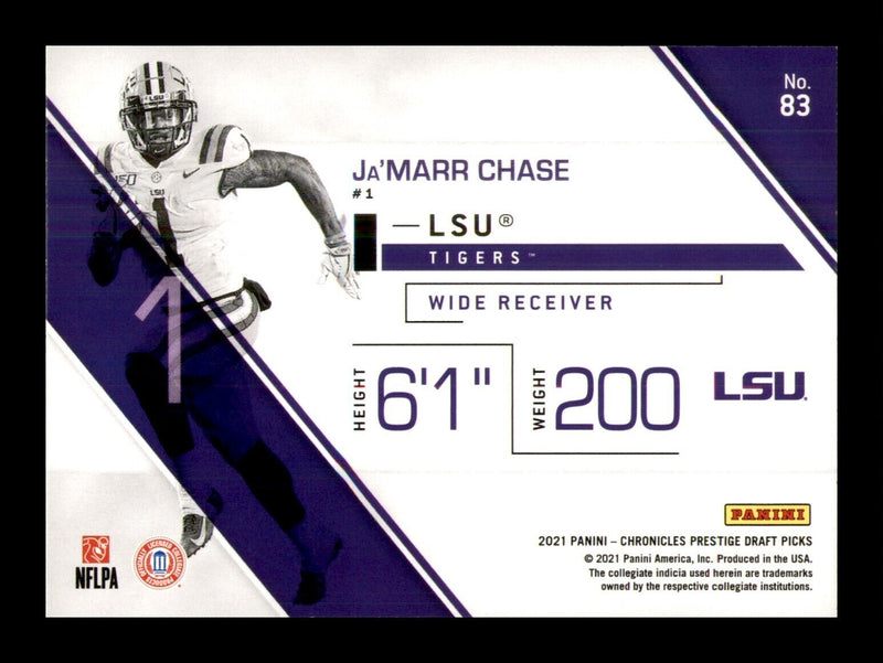 Load image into Gallery viewer, 2021 Panini Chronicles Draft Prestige Bronze Ja&#39;Marr Chase #83 Rookie RC Image 2
