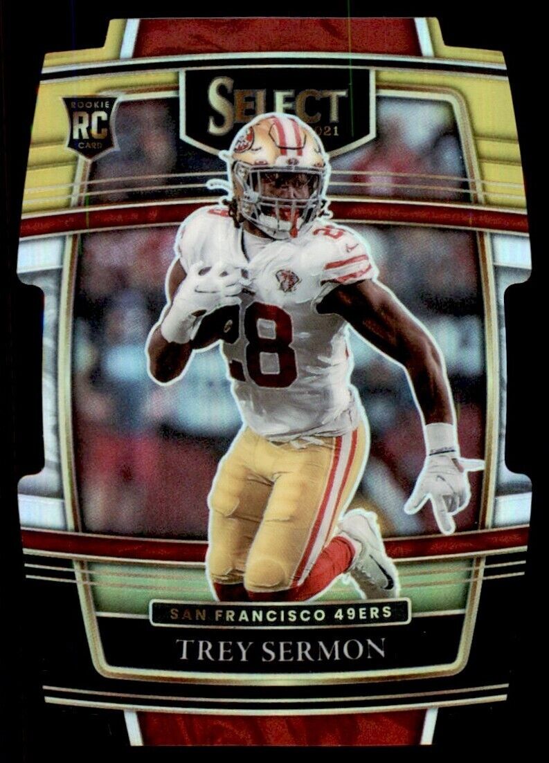 Load image into Gallery viewer, 2021 Panini Select Concourse Black Gold Prizm Die Cut #68 Trey Sermon Rookie RC Image 1
