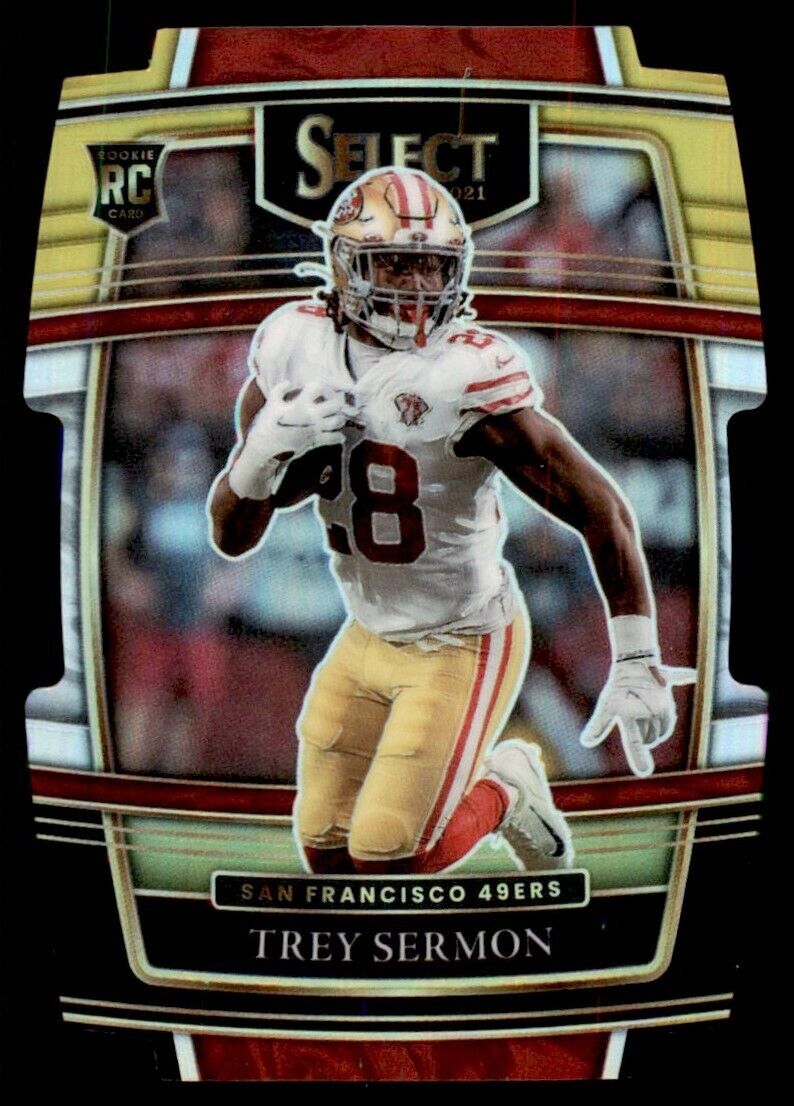 Load image into Gallery viewer, 2021 Panini Select Black Gold Prizm Die Cut #68 Trey Sermon Rookie RC Image 1
