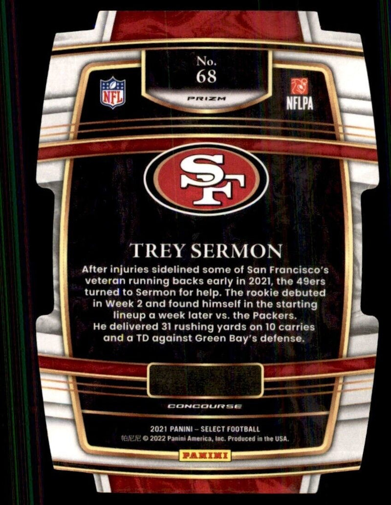 Load image into Gallery viewer, 2021 Panini Select Black Gold Prizm Die Cut #68 Trey Sermon Rookie RC Image 2
