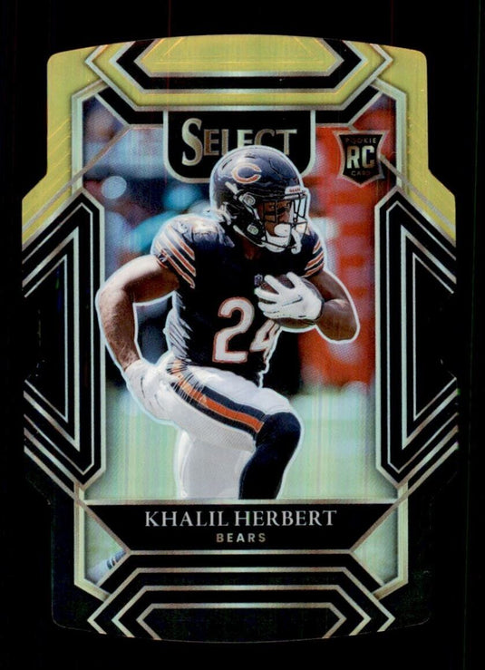 2021 Panini Select Black Gold Prizm Die Cut Khalil Herbert 