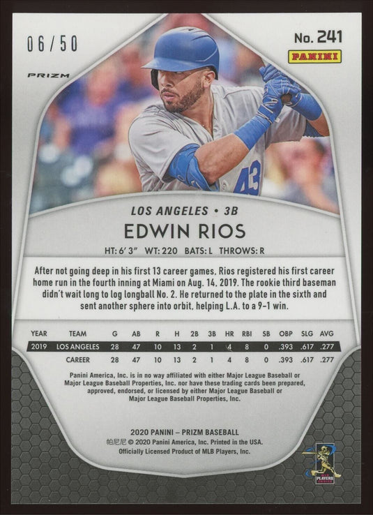 2020 Panini Prizm Snake Skin Prizm Edwin Rios 